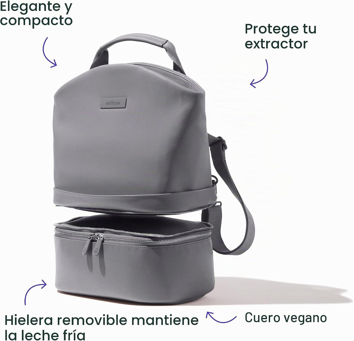 Willow Bolsa de extractor de leche, gris, enfriador de leche matern...