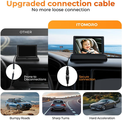 Itomoro Cámara de coche para bebé, alimentada por USB, fácil instal...
