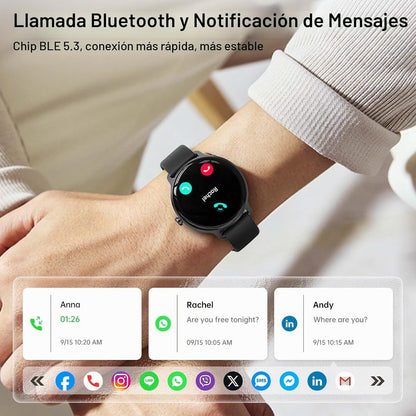 Reloj inteligente para mujeres y hombres, 1.27 pulgadas HD AMOLED e...