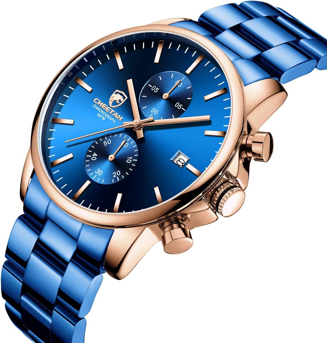 GOLDEN HOUR Fashion Business - Relojes para hombre con cronógrafo,...