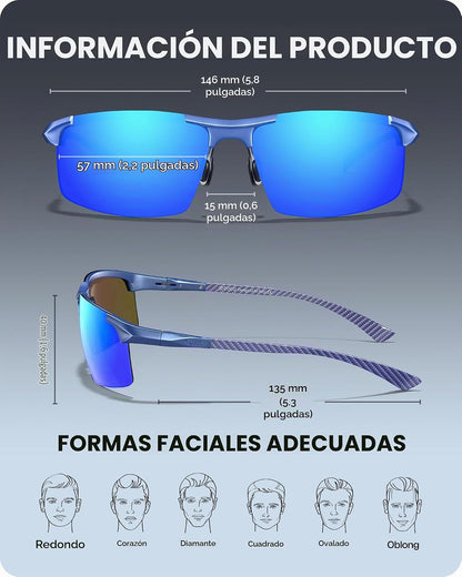 DUCO - Gafas de sol polarizadas para hombre, para deportes, pesca,...