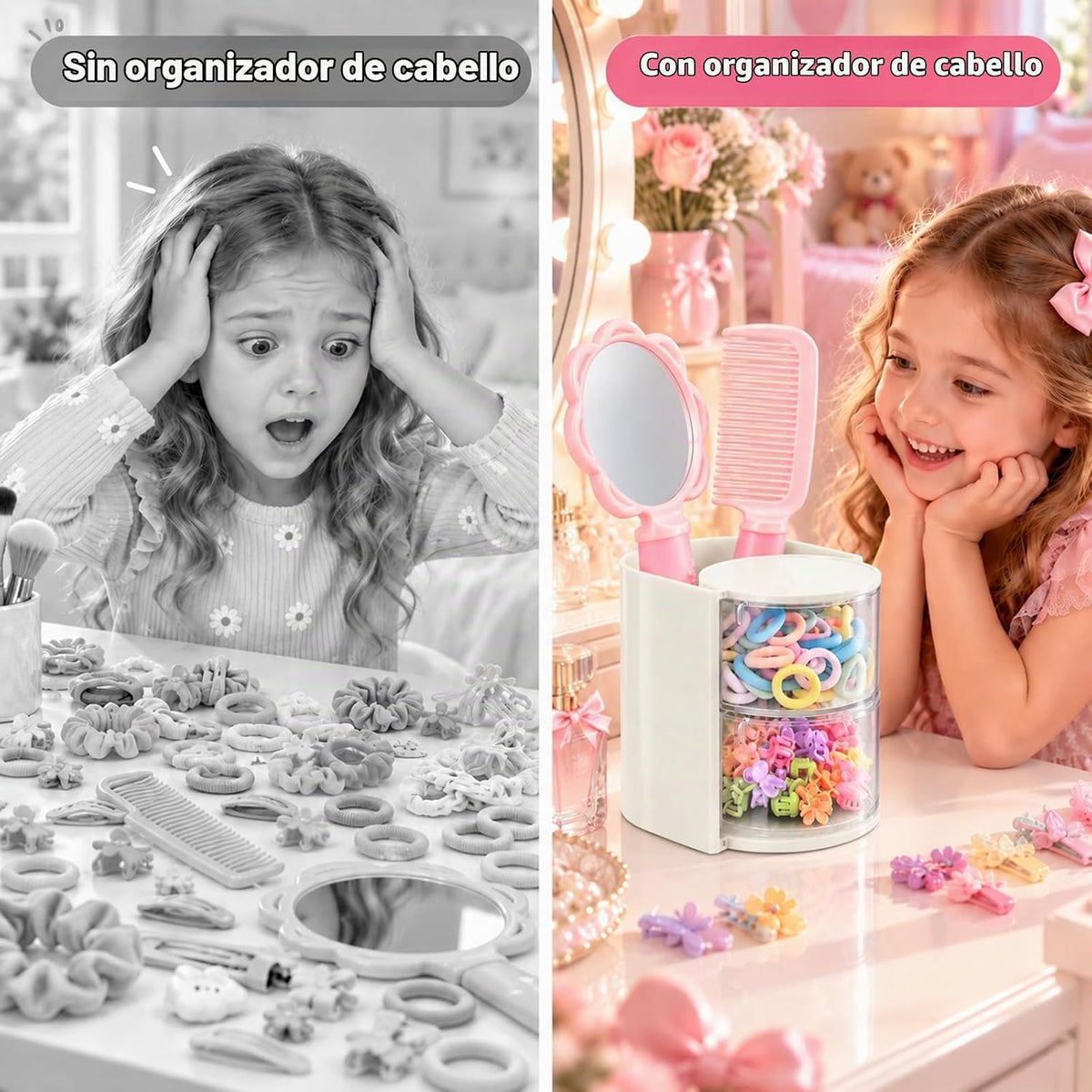 Luscinia - Organizador de accesorios para el cabello con soporte pa...
