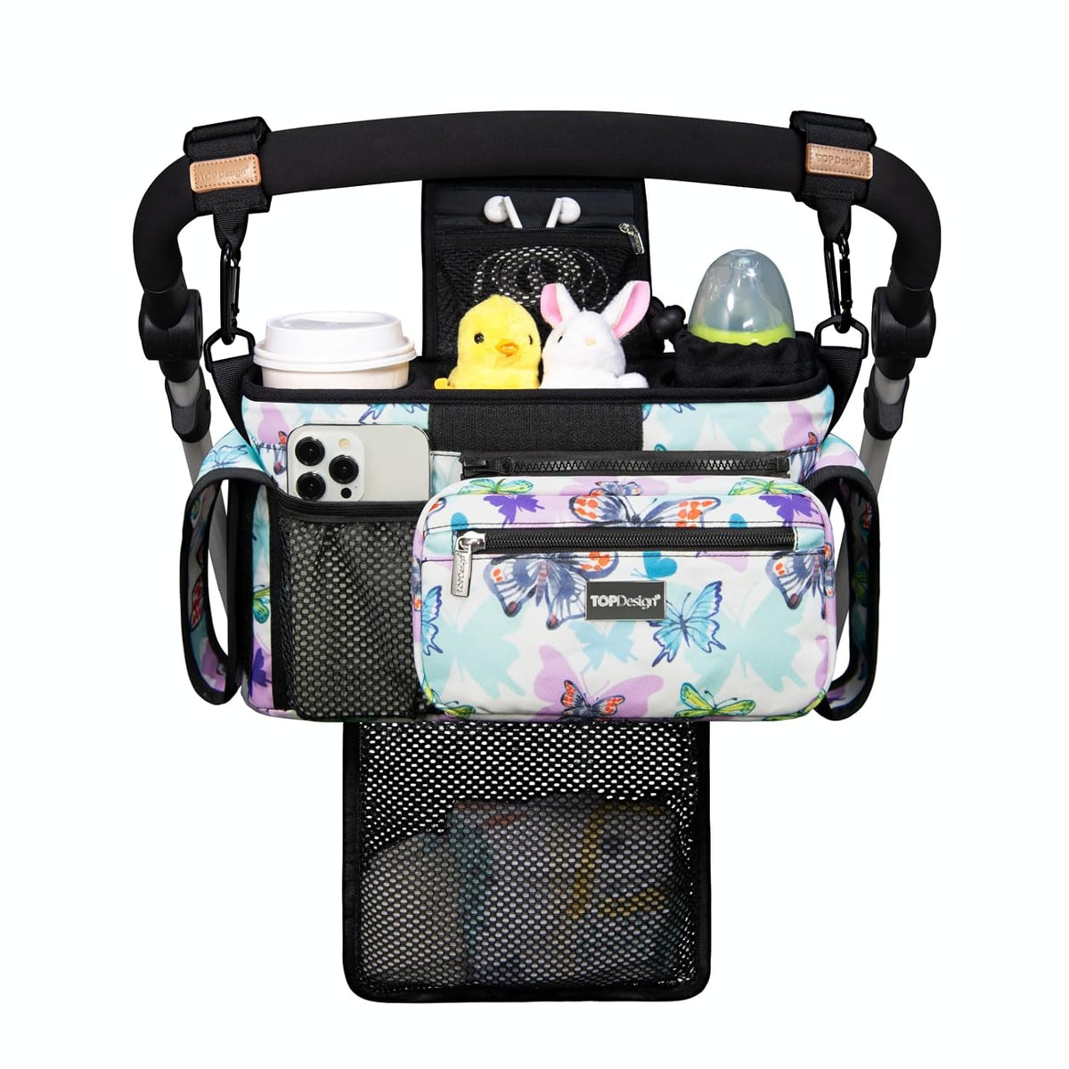 TOPDesign Organizador universal para cochecito de bebé, carrito de...