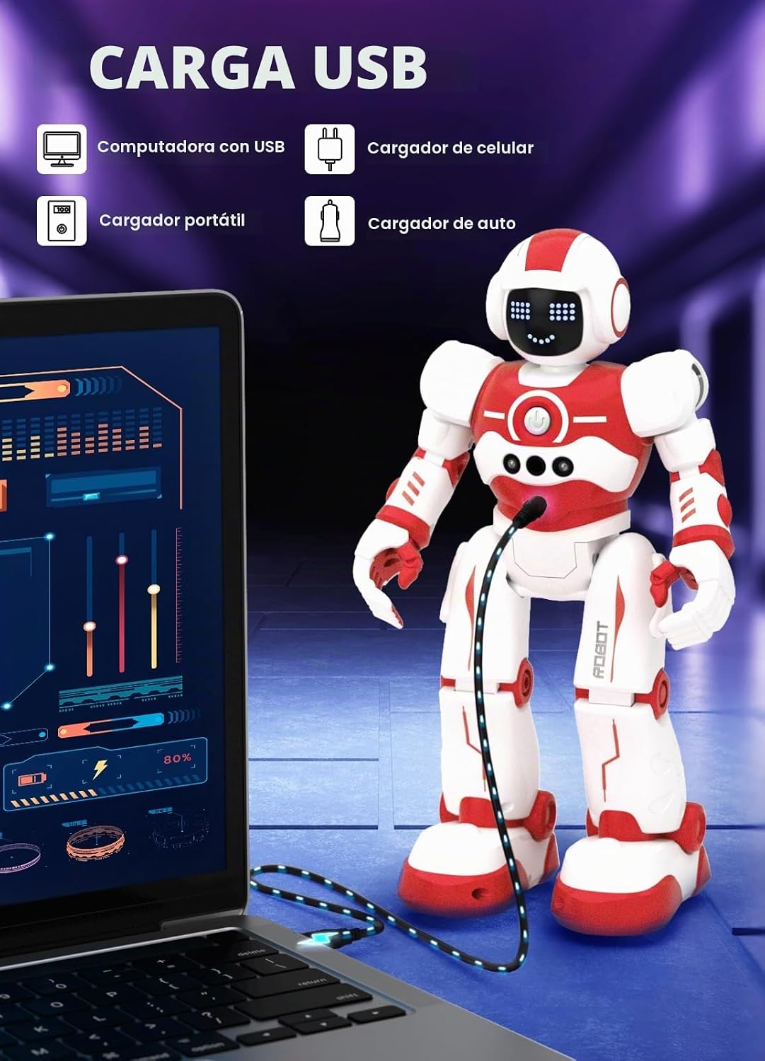 EduCuties Robot Juguetes para niños, robots recargables de control...