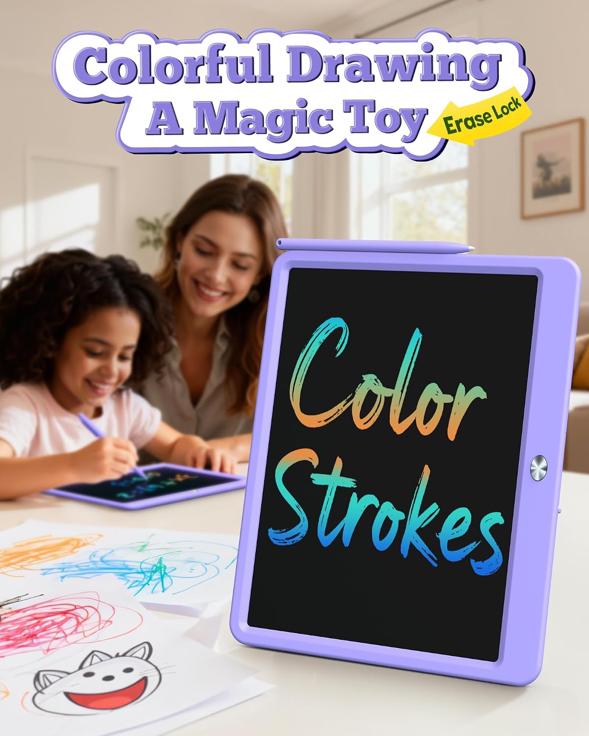 Bravokids Tableta de escritura LCD de 12 pulgadas para niños de 3 a...