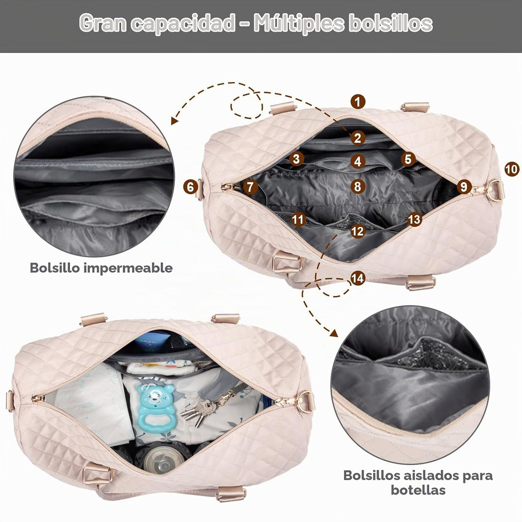 LOVEVOOK - Bolso para pañales con estuche para chupete y cambiador,...