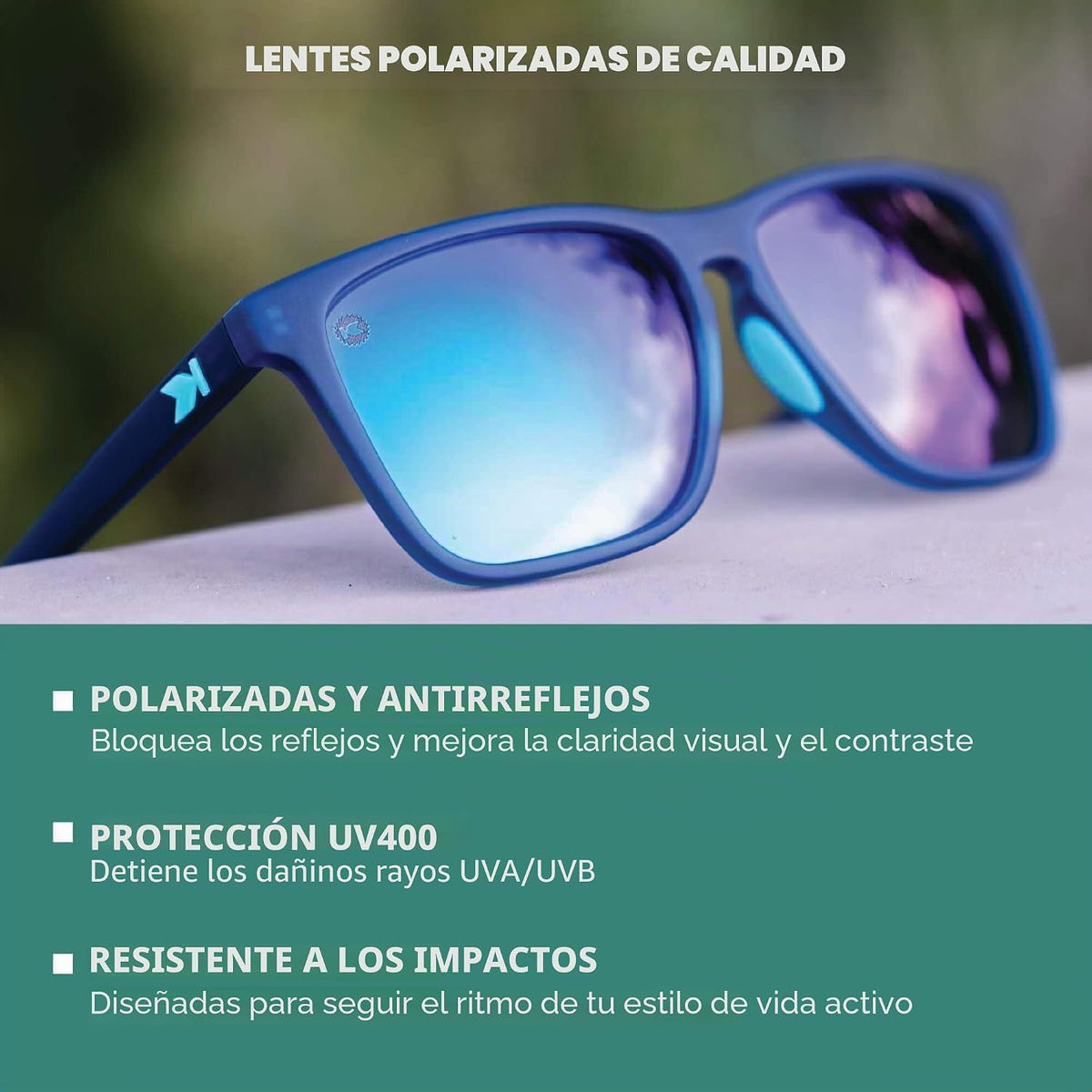 Knockaround Gafas de sol polarizadas cuadradas para hombres y mujer...