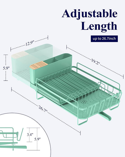 Kitsure - Escurridor extensible para platos, 19.2-26.7 pulgadas de...