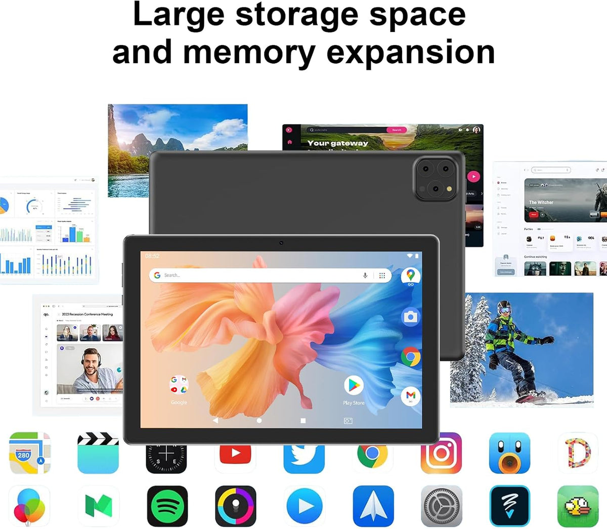 ICONLINK - Tablet Android 16 de 10 pulgadas, 12 (3+9) GB RAM+64GB R...