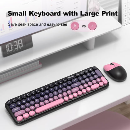 MOFII Combo de teclado y mouse inalámbricos, máquina de escribir co...