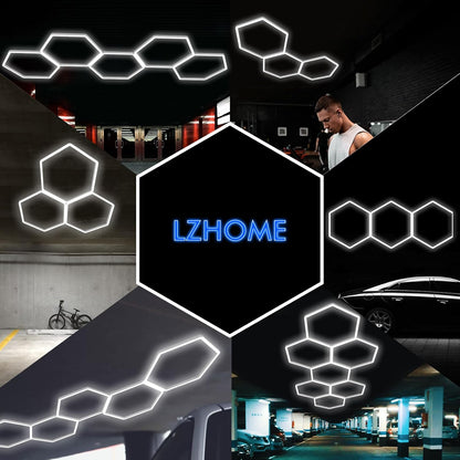 LZHOME Luces LED Hexagonales de Cochera: 15900LM Super Brillantes 3...