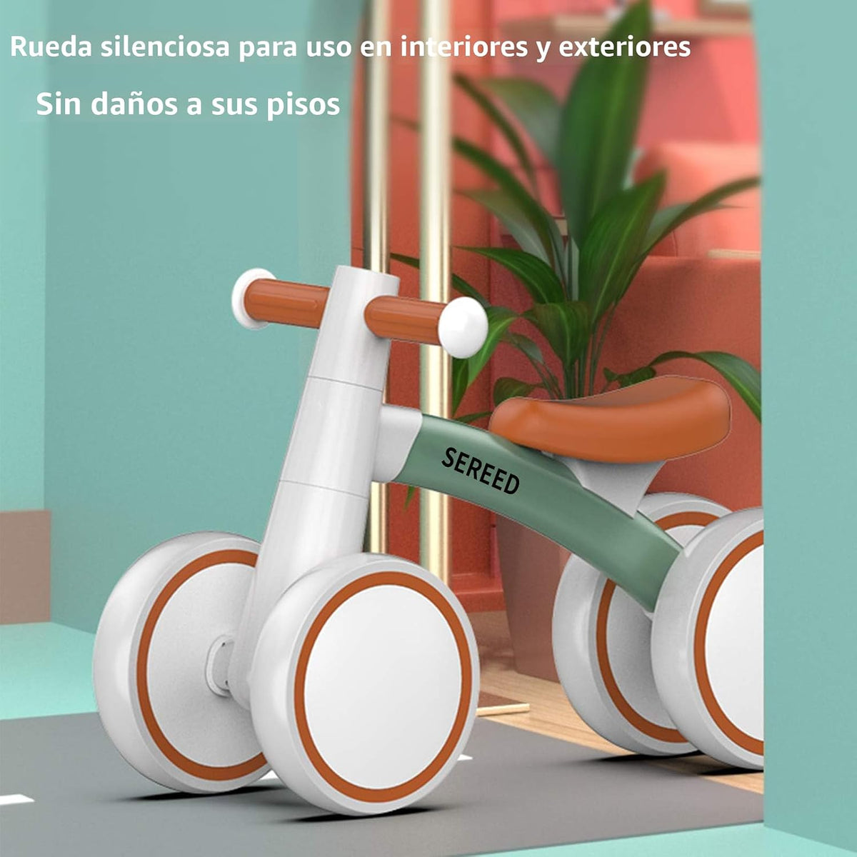 SEREED Bicicleta de equilibrio para bebés de 1 a 2 años, 4 ruedas,...