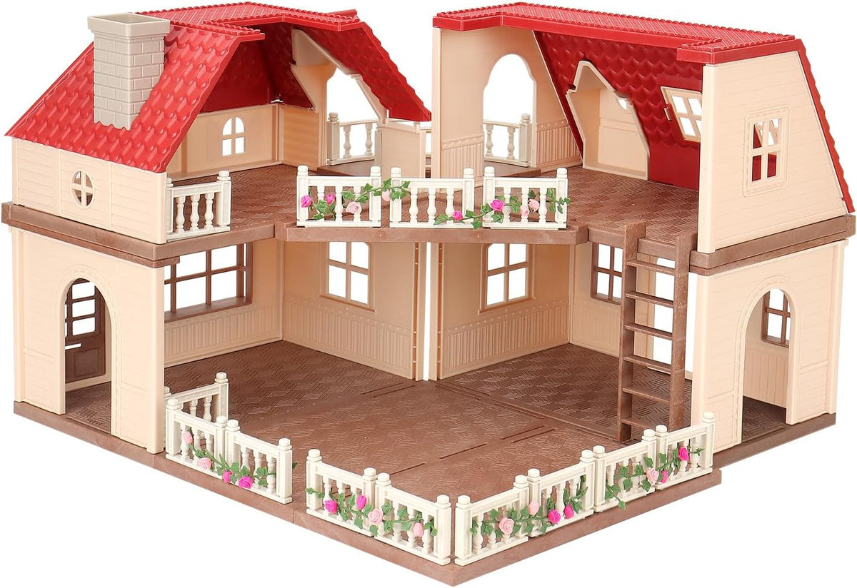 Set de casa de muñecas familiar Cozy Cabin, muebles y accesorios pa...