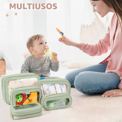 YOPCDJ Juego de 5 bolsas organizadoras para pañales, bolsa de aseo...