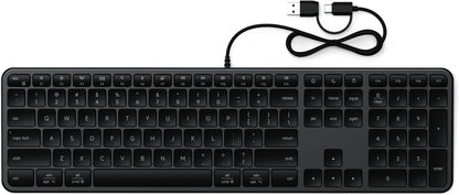 Satechi Teclado delgado LX3 con cable, conmutación de SO multiplata...