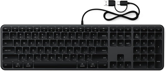 Satechi Teclado delgado LX3 con cable, conmutación de SO multiplata...
