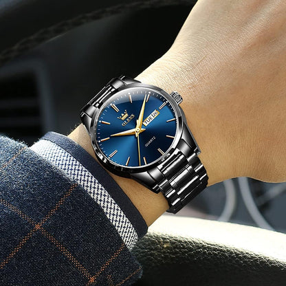 OLEVS Relojes para hombre Relojes de cronógrafo de fácil lectura lu...