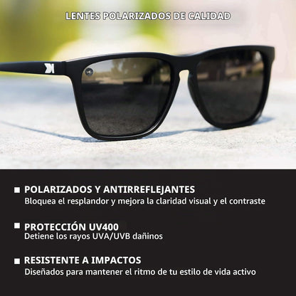 Knockaround Gafas de sol polarizadas cuadradas para hombres y mujer...