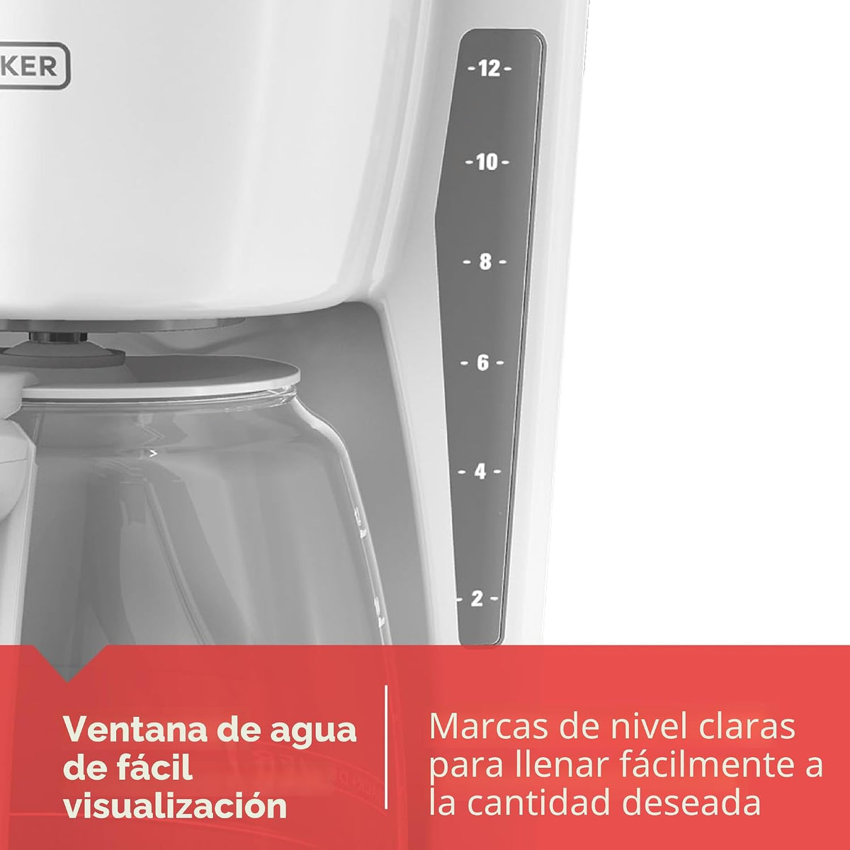 BLACK+DECKER CM1160W-1 CM1160W Cafetera programable de 12 tazas, Bl...