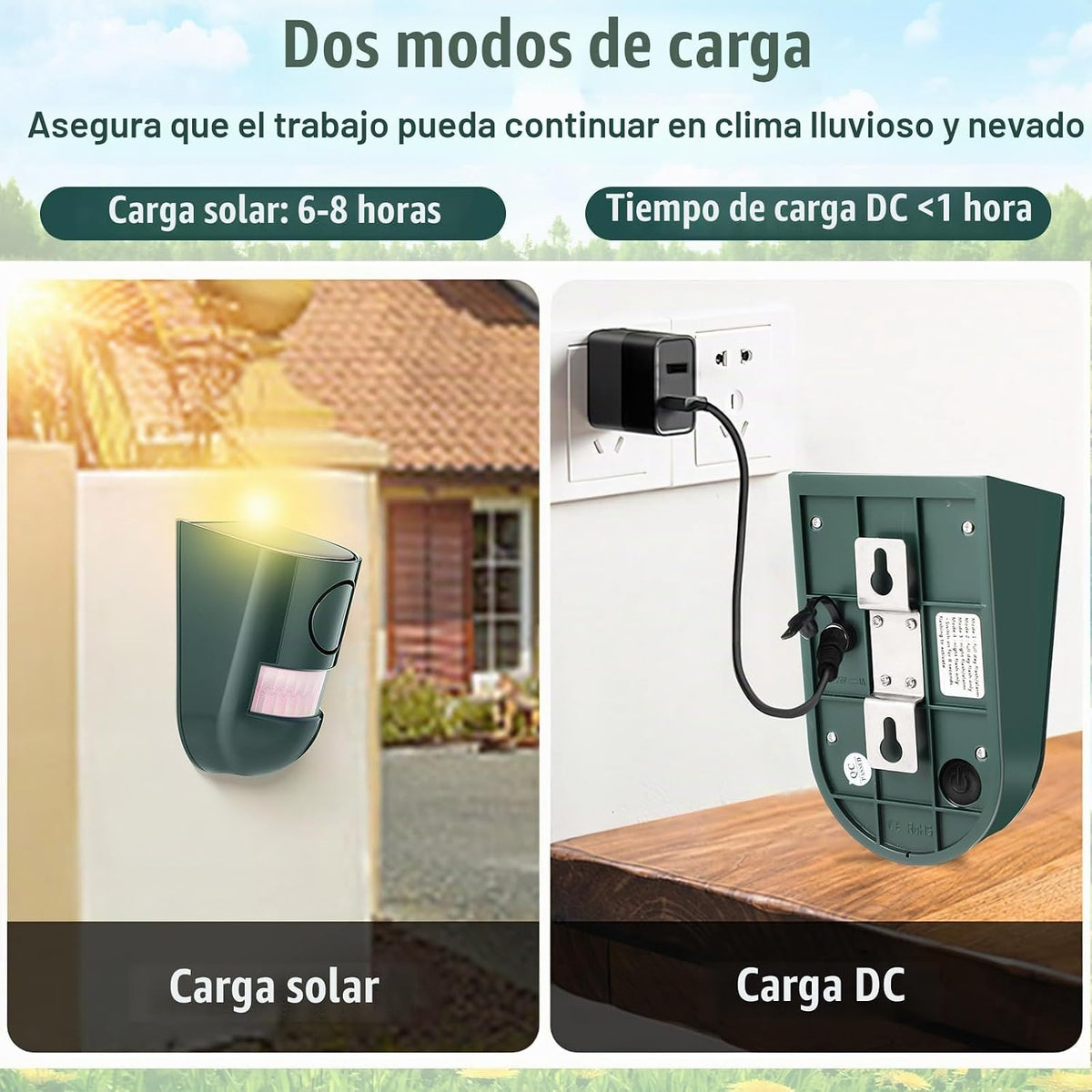 Qualirey Paquete de 6 alarmas con sensor de movimiento solar 129db...
