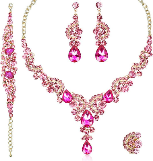 CSY Elegantes conjuntos de joyas de cristal para accesorios de vest...
