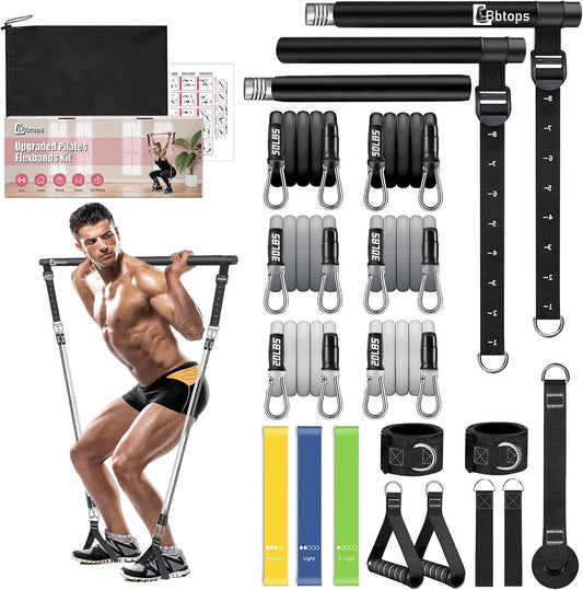 Kit de barra de pilates Bbtops con bandas de resistencia, barra de...