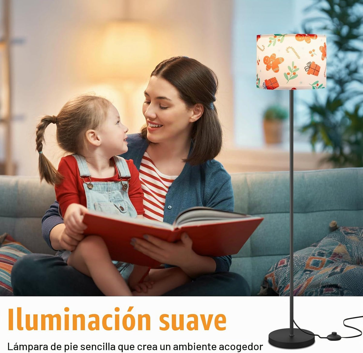 Ambimall Lámpara de pie moderna de 60 pulgadas con pantalla, lámpar...