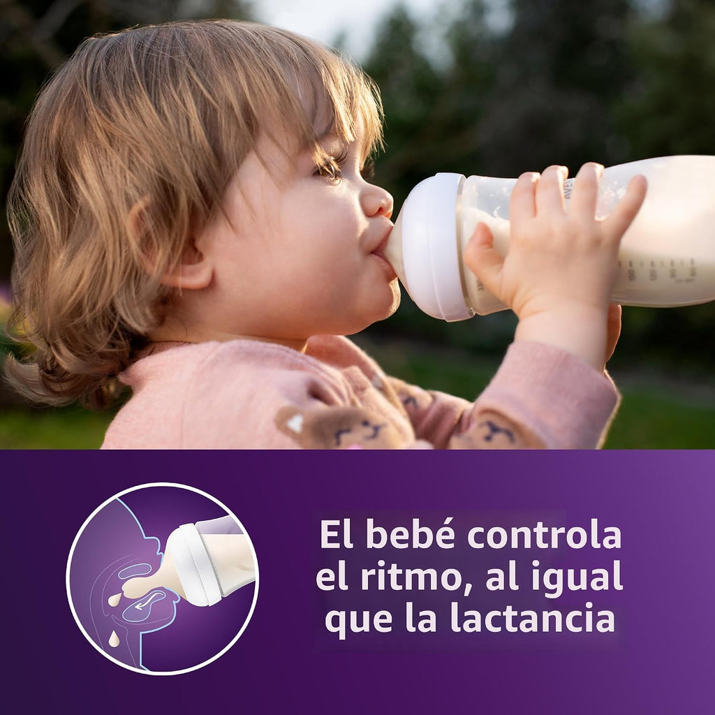 Philips Avent Biberones naturales, flujo rápido, 11 onzas, sin BPA,...