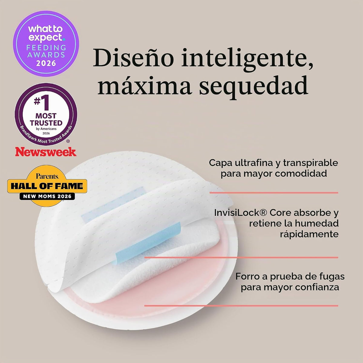 Lansinoh Stay Dry Almohadillas de lactancia desechables, almohadill...