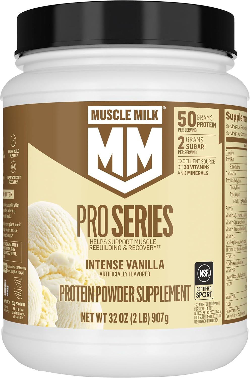 Muscle Milk Pro Series Polvo de Suplemento de Proteína, Vainilla In...