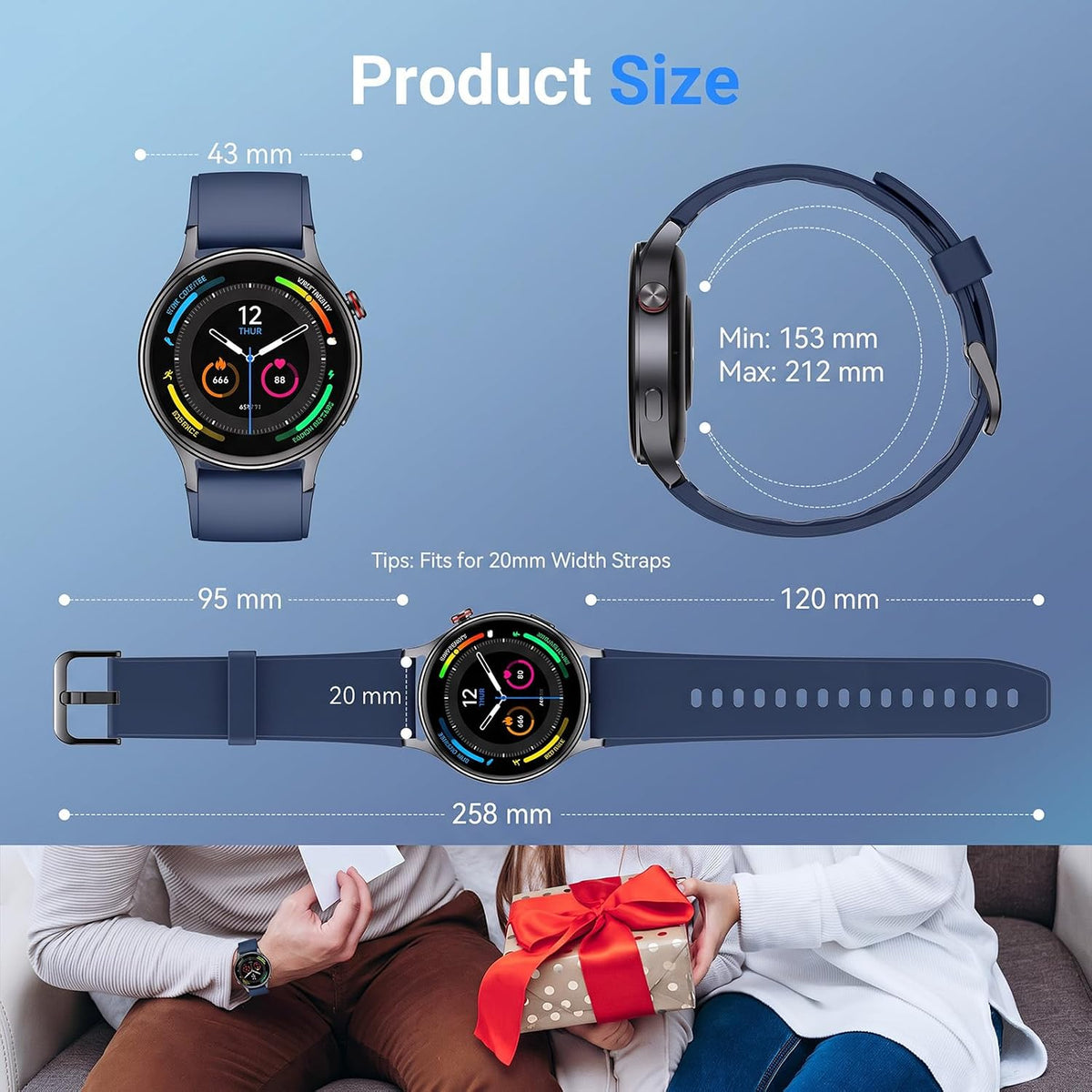 Fitpolo Reloj inteligente para hombres y mujeres, rastreador de act...