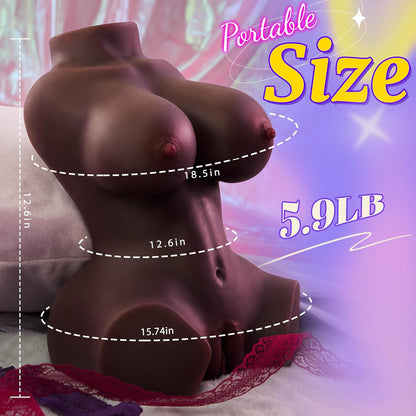 Muñeca Sexual de Piel de Ébano Masturbador Masculino con Senos Turg...