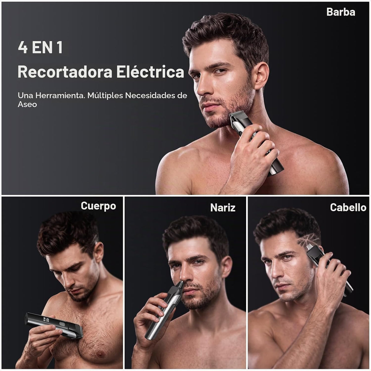 YGZ Cortadora de barba para hombres, maquinilla de afeitar eléctric...