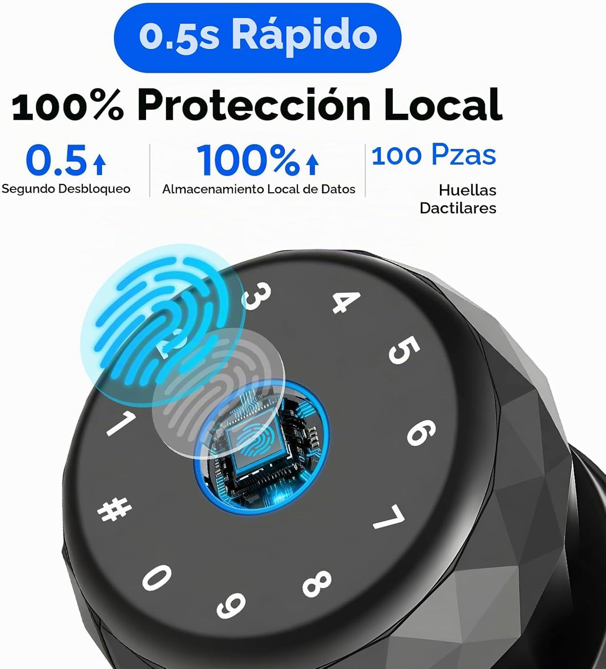 Cerradura de puerta inteligente con huella dactilar con teclado | C...