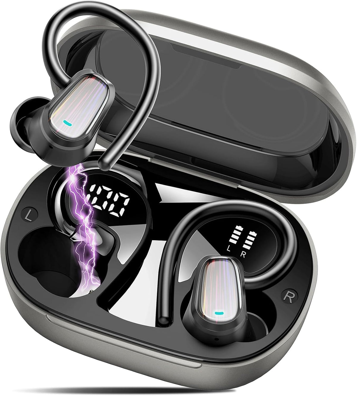 Auriculares inalámbricos Bluetooth 5.4 con gancho para la oreja par...