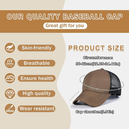 Paquete de 6 gorras de béisbol unisex de algodón lavado vintage, su...