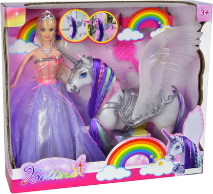 Yellow River Muñeca de unicornio y princesa que cambia de color, ca...