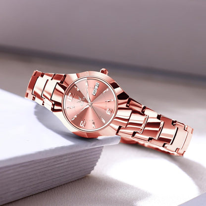 OLEVS Reloj Mujer Lujo Acero Inoxidable Pequeño Vestido de Muñeca I...