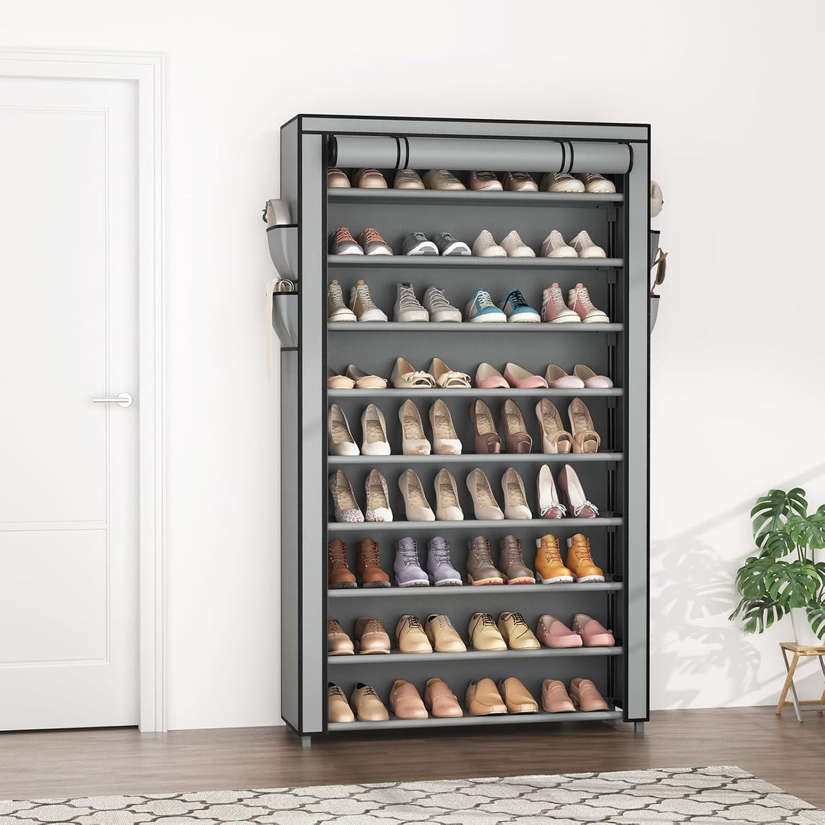LANTEFUL Zapatero con Cubiertas de 10 Niveles Organizador de Zapate...