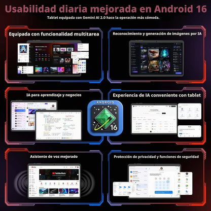Tableta de 10 pulgadas con teclado - Tableta 2026 Gemini AI Android...