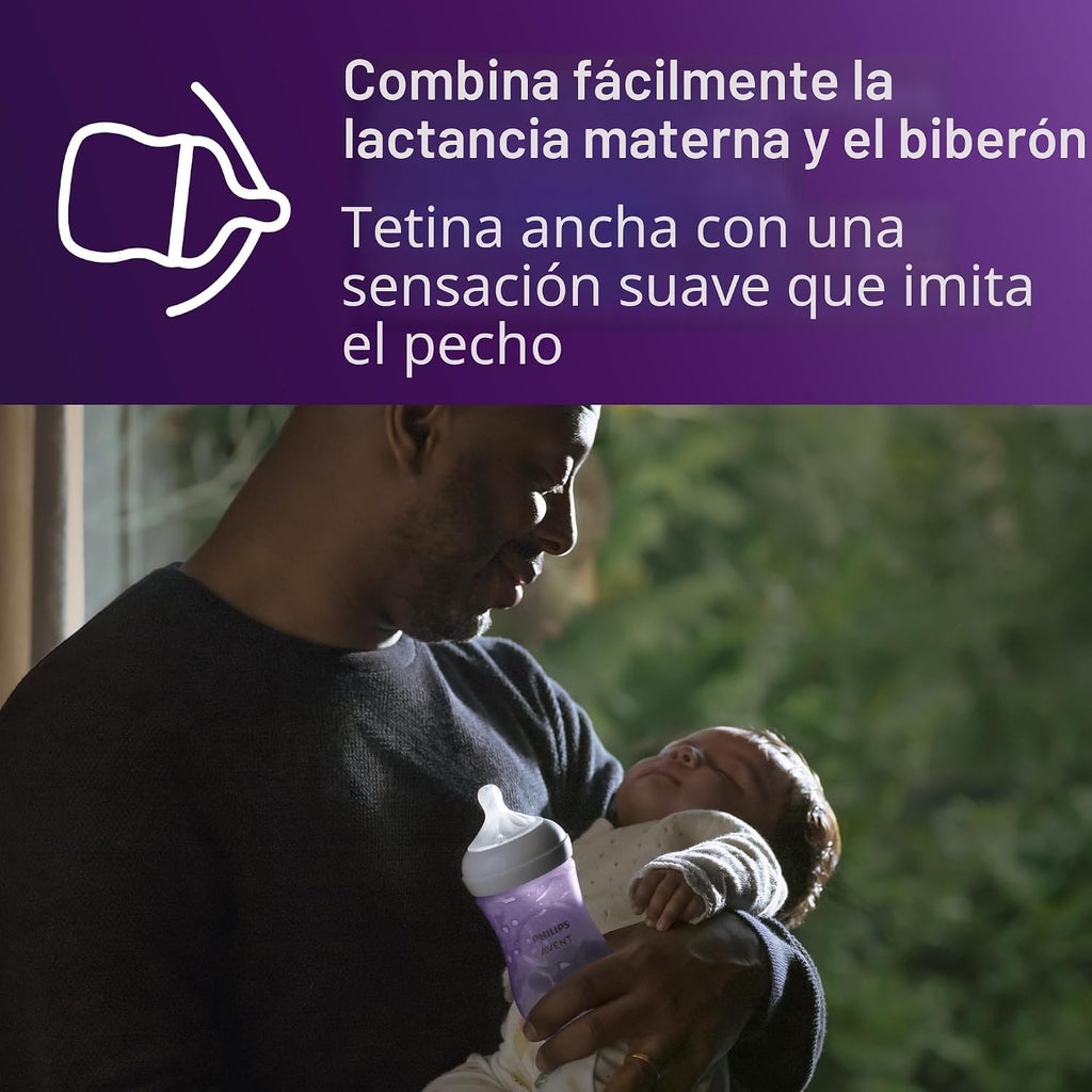 Philips Avent Biberones naturales, flujo medio, 9 onzas, sin BPA, p...