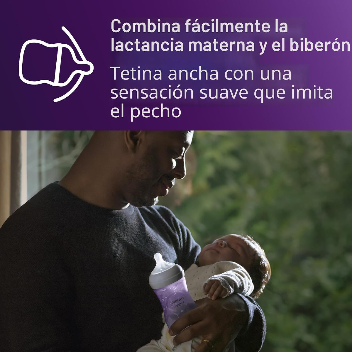Philips Avent Biberones naturales, flujo medio, 9 onzas, sin BPA, p...
