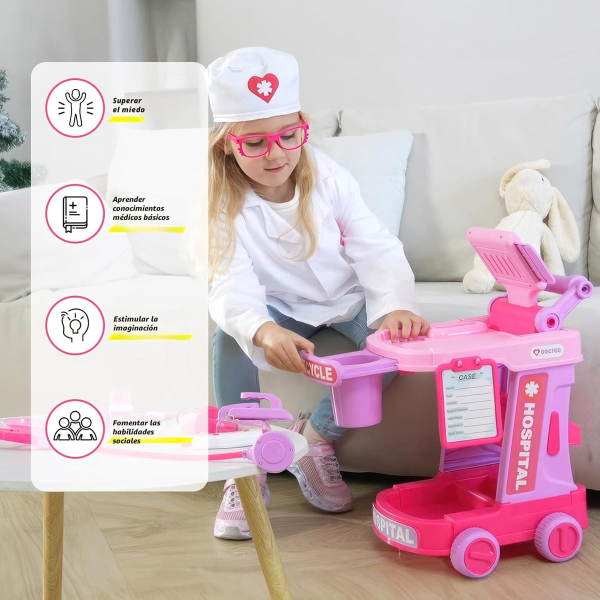 Liberry Kit médico para niños pequeños, juguete para niñas y niños...