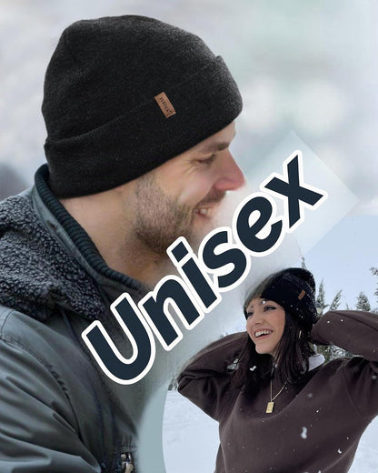 FURTALK Gorro de invierno con forro polar para hombre, doble capa,...