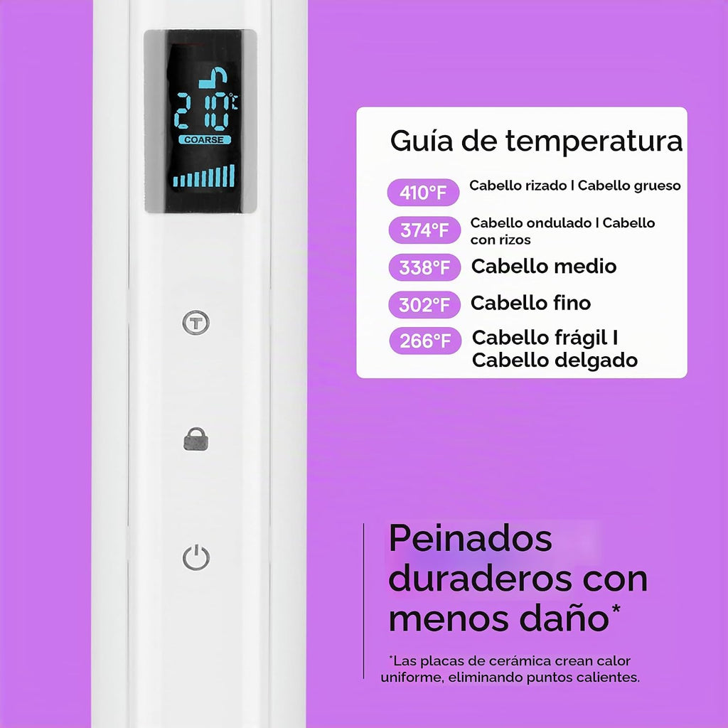 Conair - Plancha para el cabello, doble cerámica, platos extralargo...