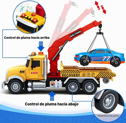 Juguetes para niños de 3, 4, 5, 6, 7 años, camión de remolque grand...