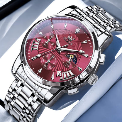 OLEVS Relojes para hombre Relojes de cronógrafo de fácil lectura lu...