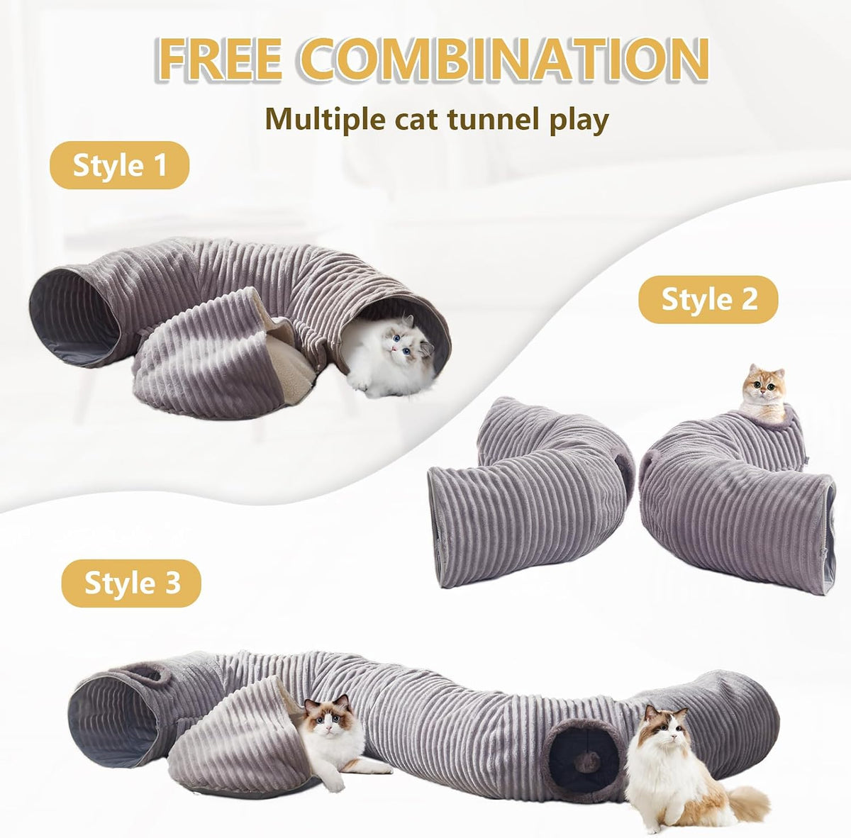 Cama Túnel para Gatos de Interior - Lindo Túnel de Donut para Gatos...