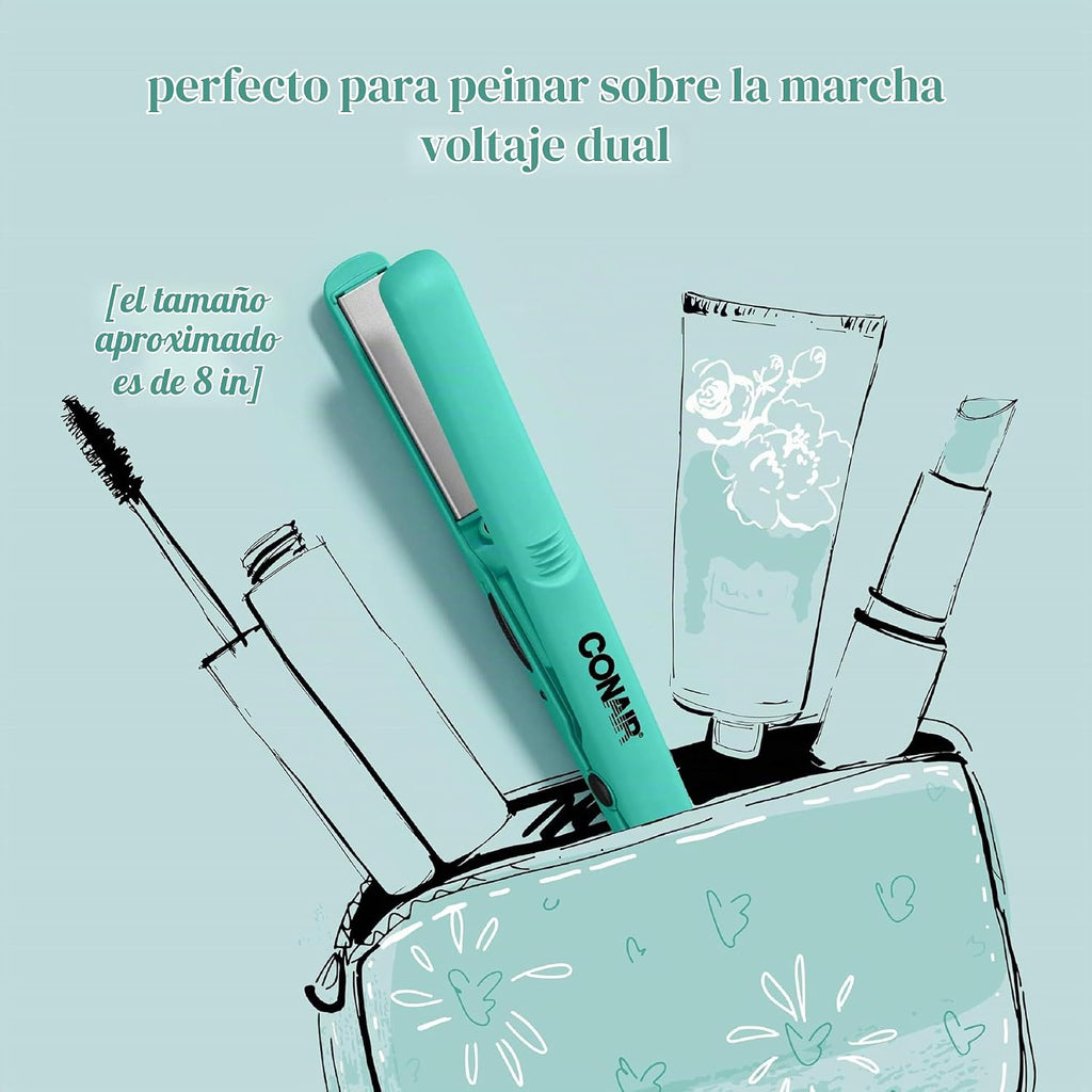Conair MiniPro Alisador de cerámica, paquete de de 1, Negro
