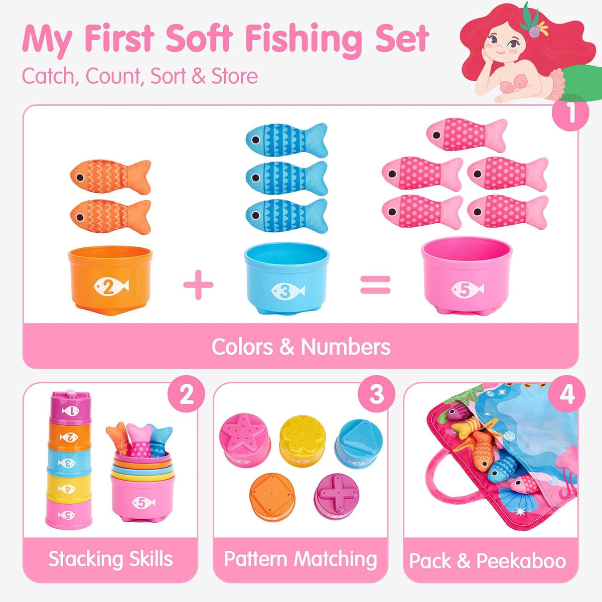 hahaland Juguetes Montessori para niña de 1 año de edad, regalo de...